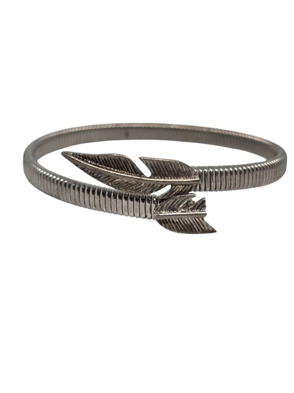 Vintage Silver Tone Arrow Wrap Bracelet Snake Chain Style Bangle Cuff Adjustable